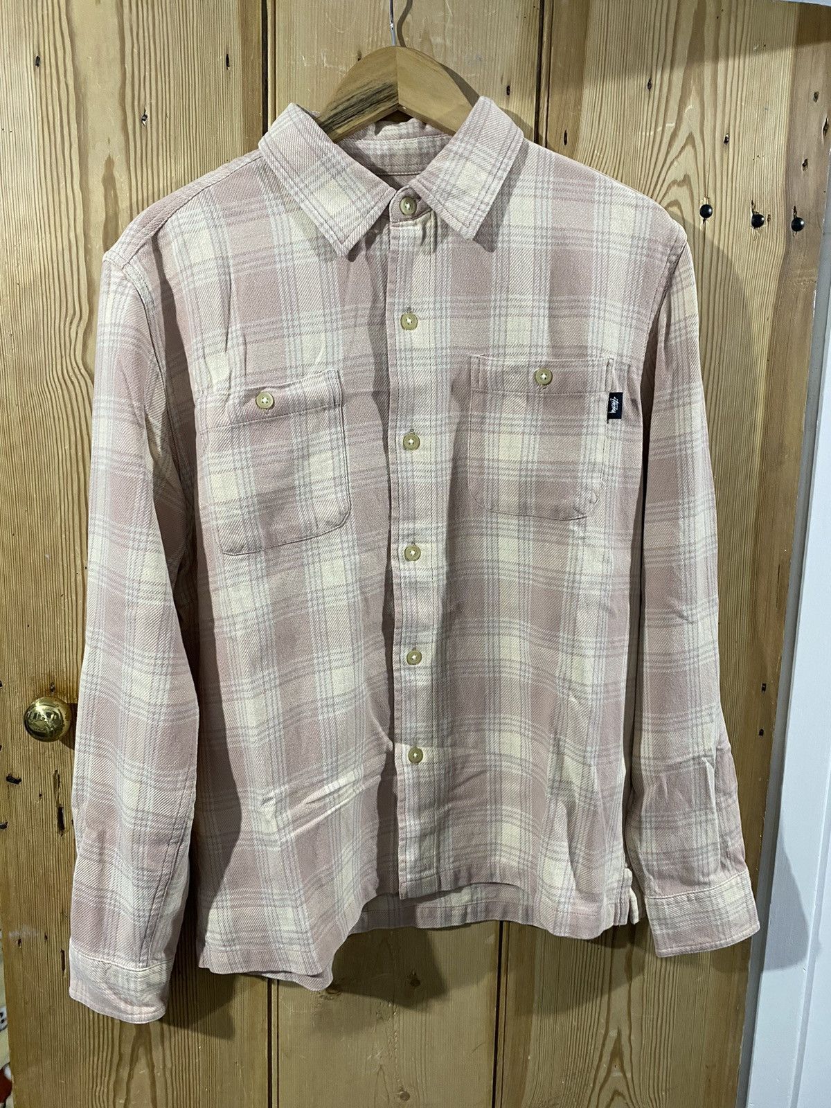 image of Stussy Beach Plaid Shirt in Dusty Rose, Men's (Size Small)