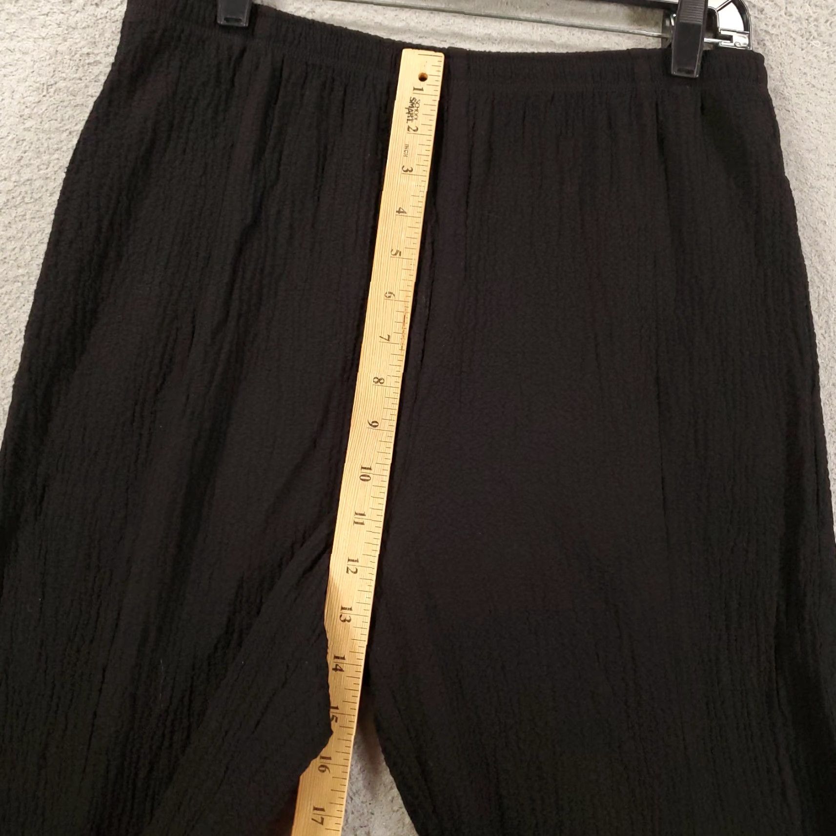 Vintage IC by Connie K Pants Womens Large Black Wide-Leg Button Accent Pull On Gauzy Size 36" / US 14 / IT 50 - 5 Thumbnail