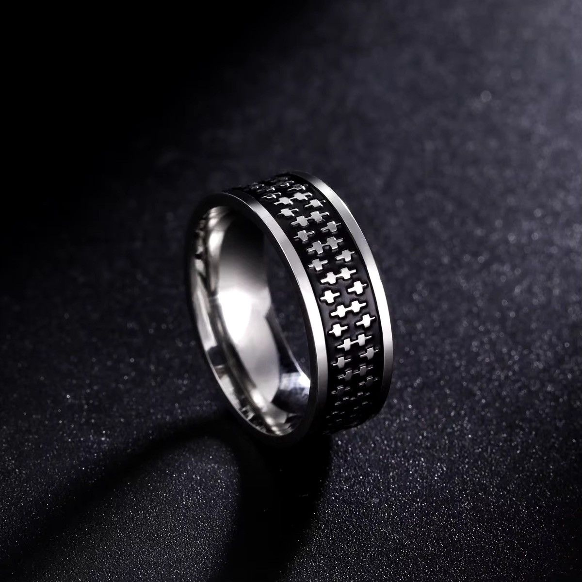 Japanese Brand × Jewelry × Vintage Checkerboard Black and White Ring Size ONE SIZE - 1 Thumbnail