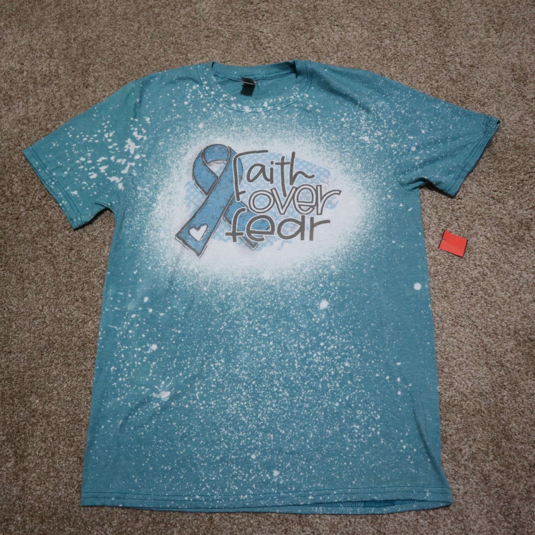 Anvil Faith Over Fear Blue T-Shirt Women's M Medium Shirt Anvil 100% Cotton Short Sleeve Solid Lightweight Women's Size M / US 6-8 / IT 42-44 - 2 Thumbnail