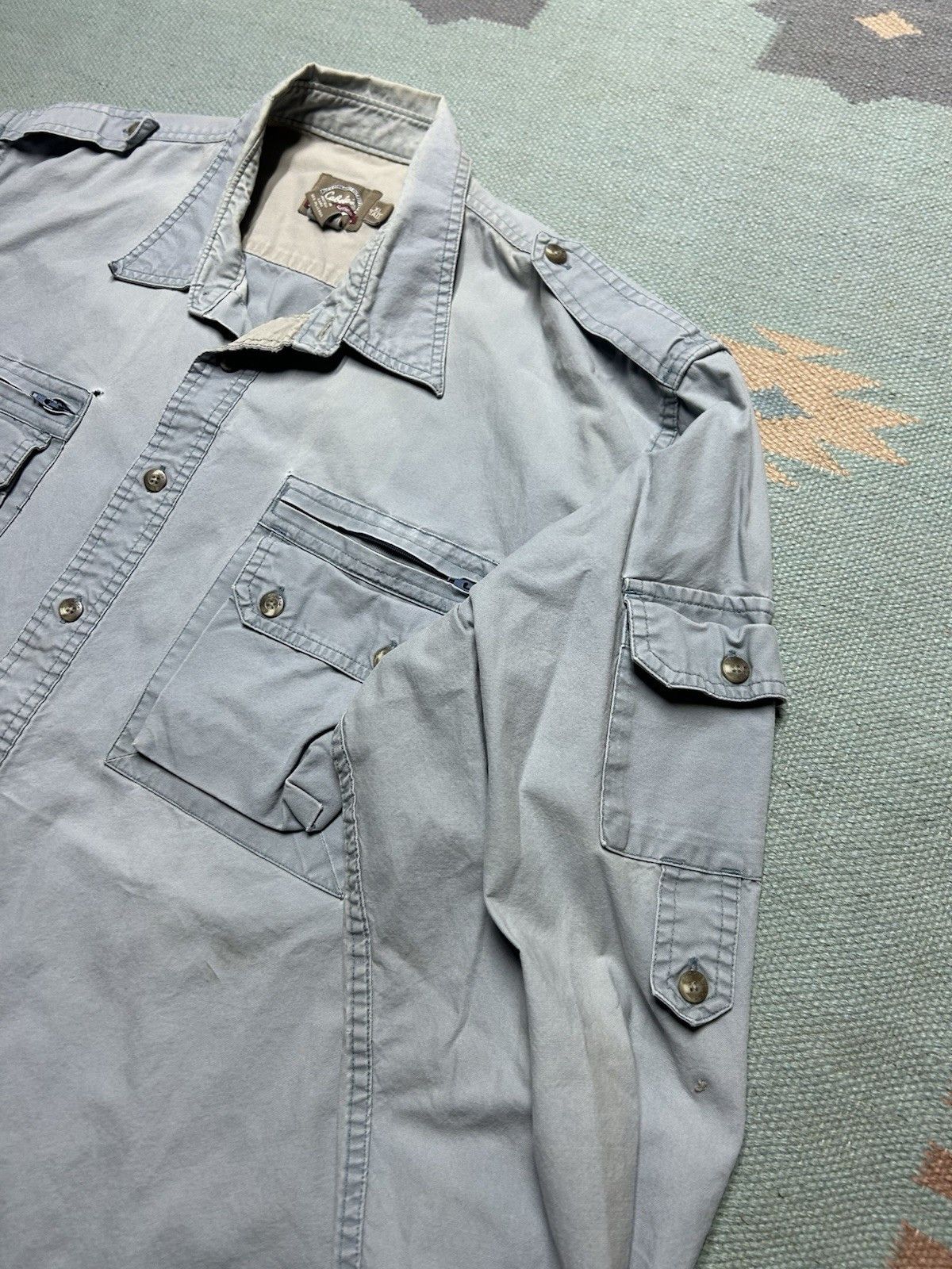 Vintage Vtg cabelas button shirt safari hiking fishing cotton XL tal Size US XL / EU 56 / 4 - 3 Thumbnail