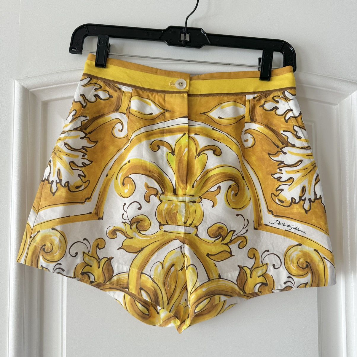 Dolce & Gabbana Dolce & Gabbana Majolica-Printed Poplin Shorts Size 26" / US 2 / IT 38 - 6 Thumbnail