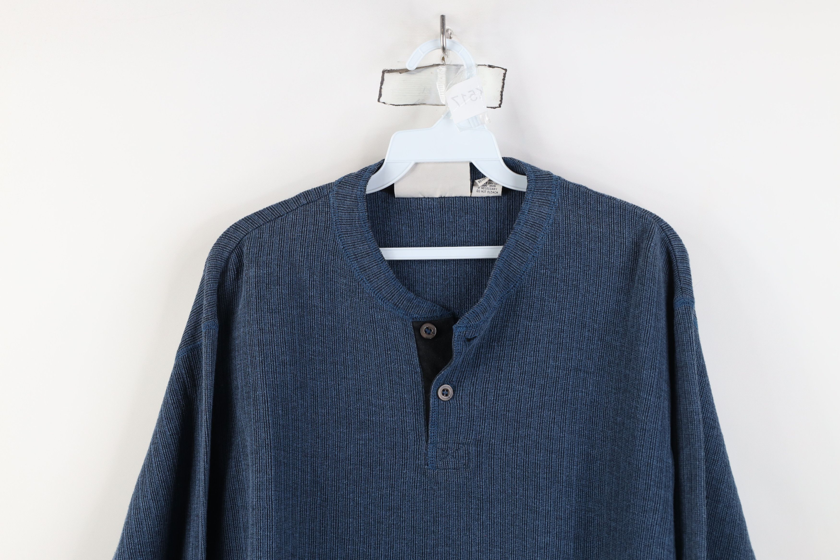 Vintage Vintage 90s Streetwear Knit Long Sleeve Henley T-Shirt Size US L / EU 52-54 / 3 - 2 Thumbnail