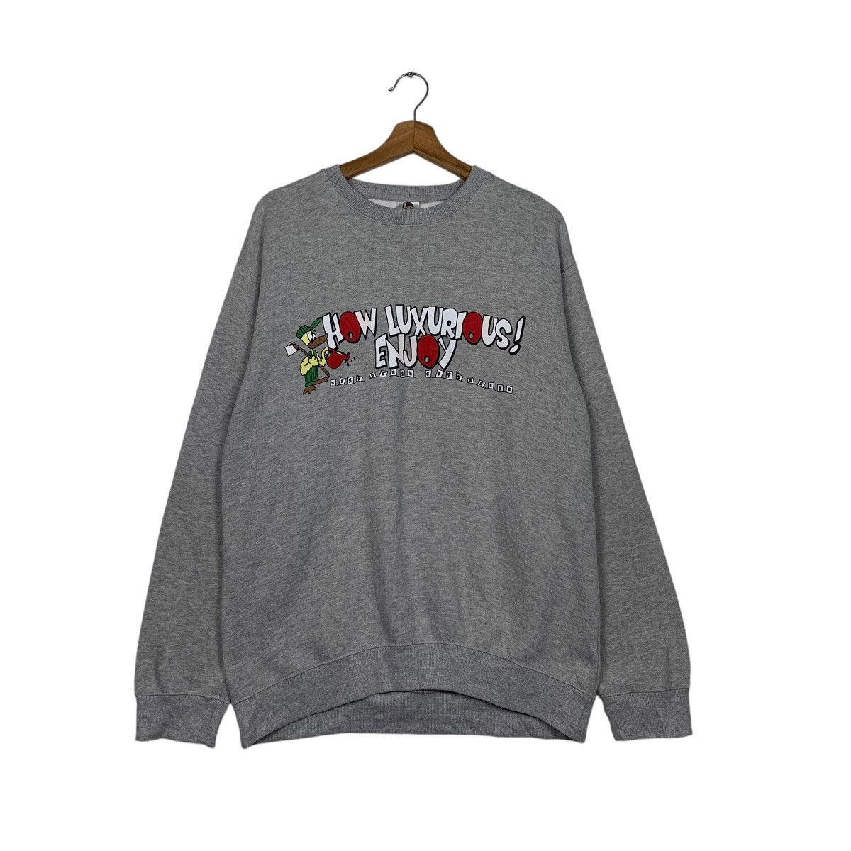 Japanese Brand How Luxurious Enjoy Crewneck Sweatshirt Size US L / EU 52-54 / 3 - 1 Thumbnail