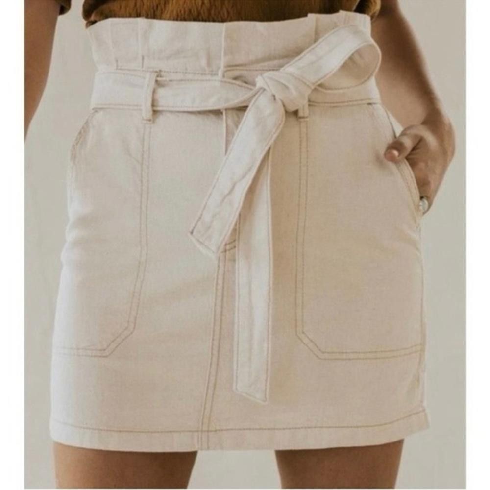 Free People Free People Splendor in the Grass Paper Bag Skirt Oatmeal 6 Size 28" / US 6 / IT 42 - 2 Thumbnail