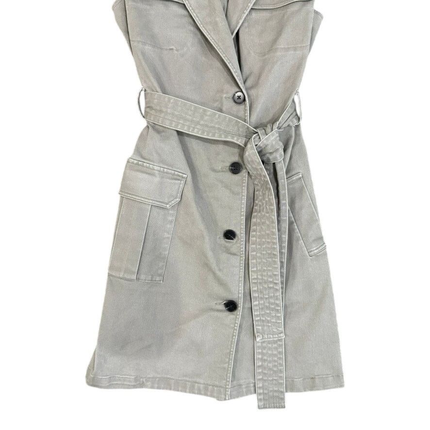 Marissa Webb Marissa Webb x RTR Tie Waist Twill Dress in Green, Size US 8 Size M / US 6-8 / IT 42-44 - 6 Thumbnail