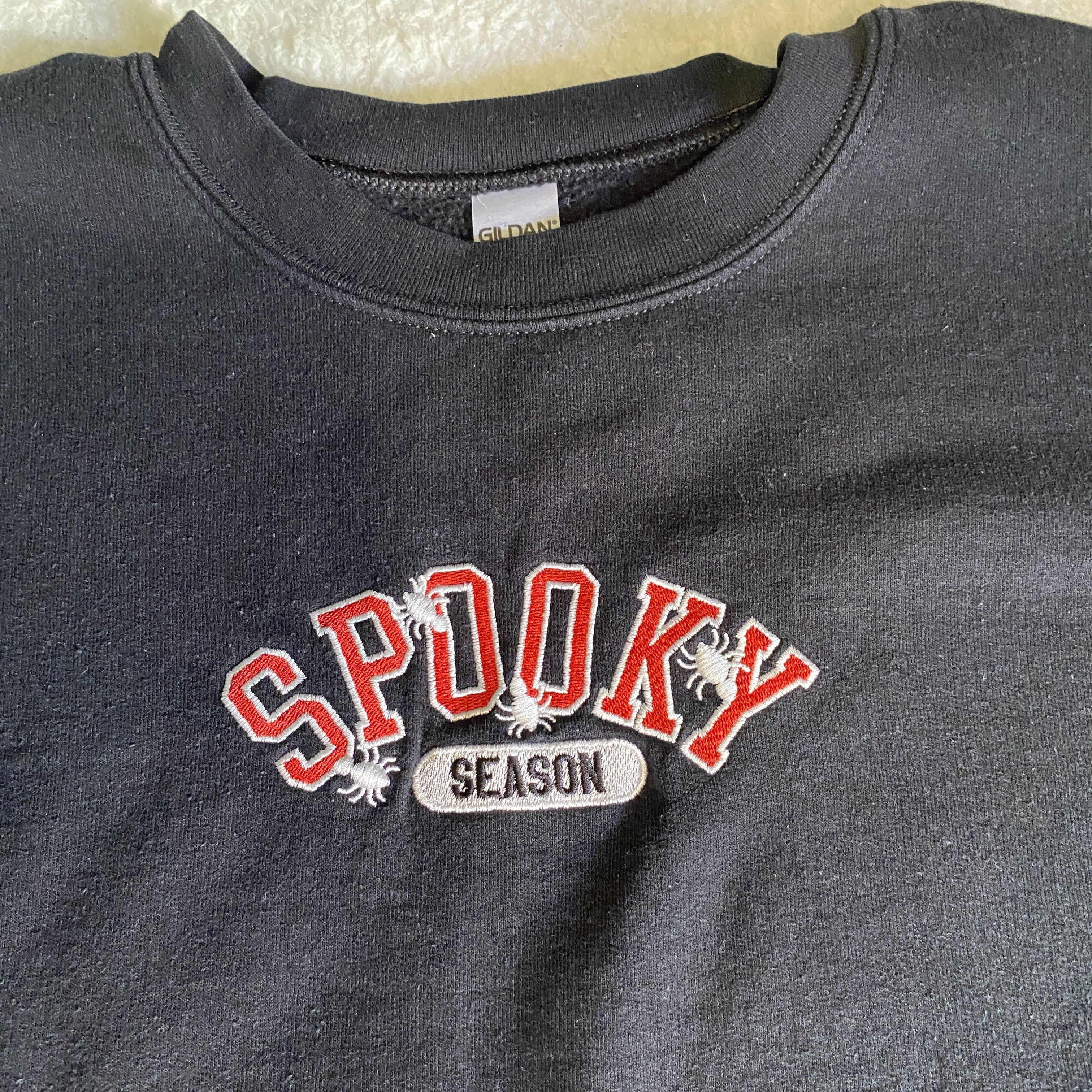 Other Embroidered Spooky Season Black Crewneck Sweatshirt Size XL / US 12-14 / IT 48-50 - 9 Thumbnail