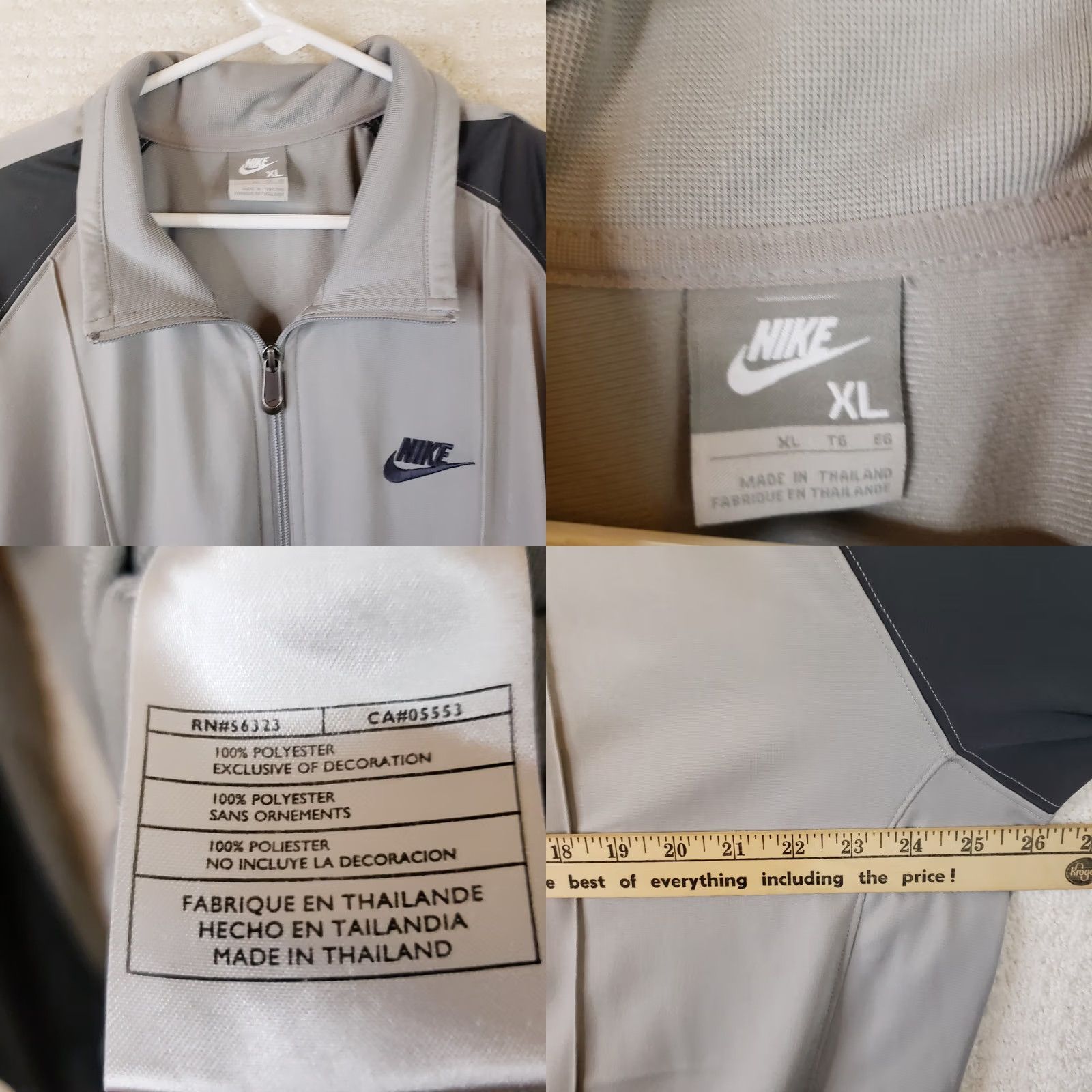 Nike Nike Dri-fit Track Jacket Mens XL Black Gray Full Zip Long Sleeve Mock Neck Size US XL / EU 56 / 4 - 9 Thumbnail