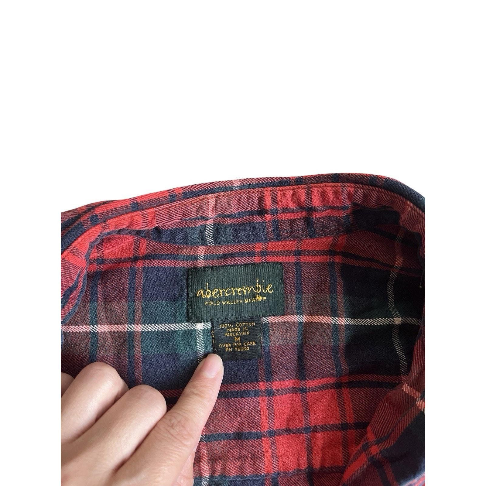 Abercrombie & Fitch Abercrombie & Fitch Men's Red Plaid Button-Up Shirt - Size M Size US M / EU 48-50 / 2 - 3 Thumbnail