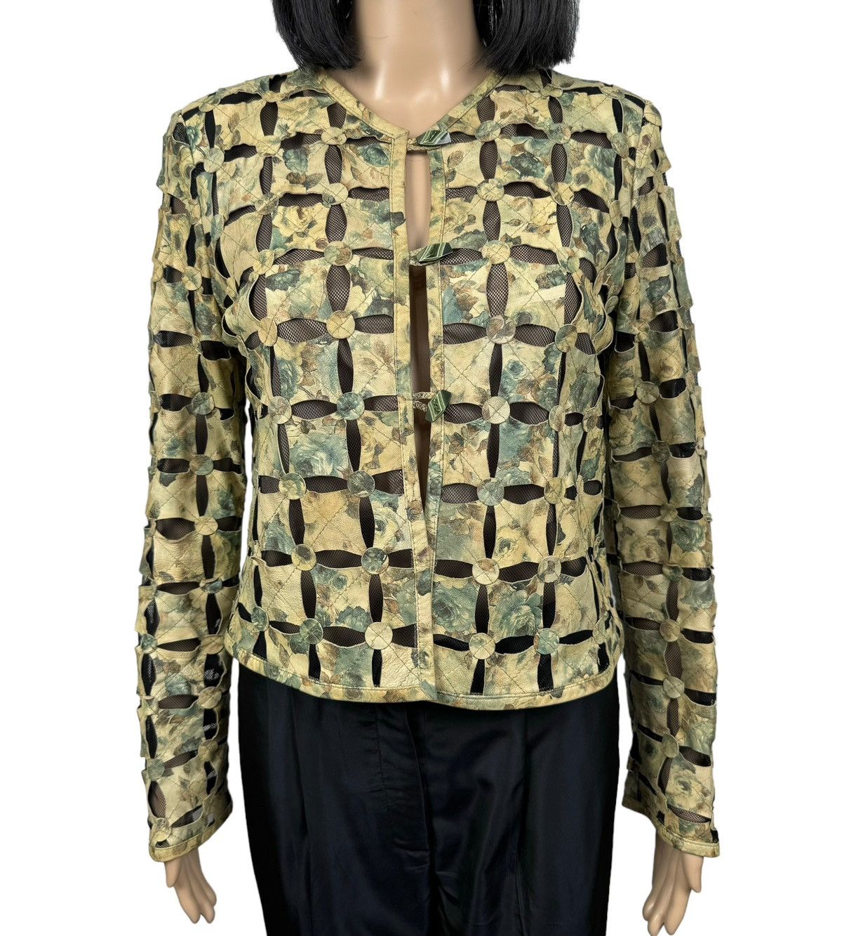 Designer × Genuine Leather Morgana Exclusive Genuine Leather Perforated Jacket size M Size M / US 6-8 / IT 42-44 - 3 Thumbnail