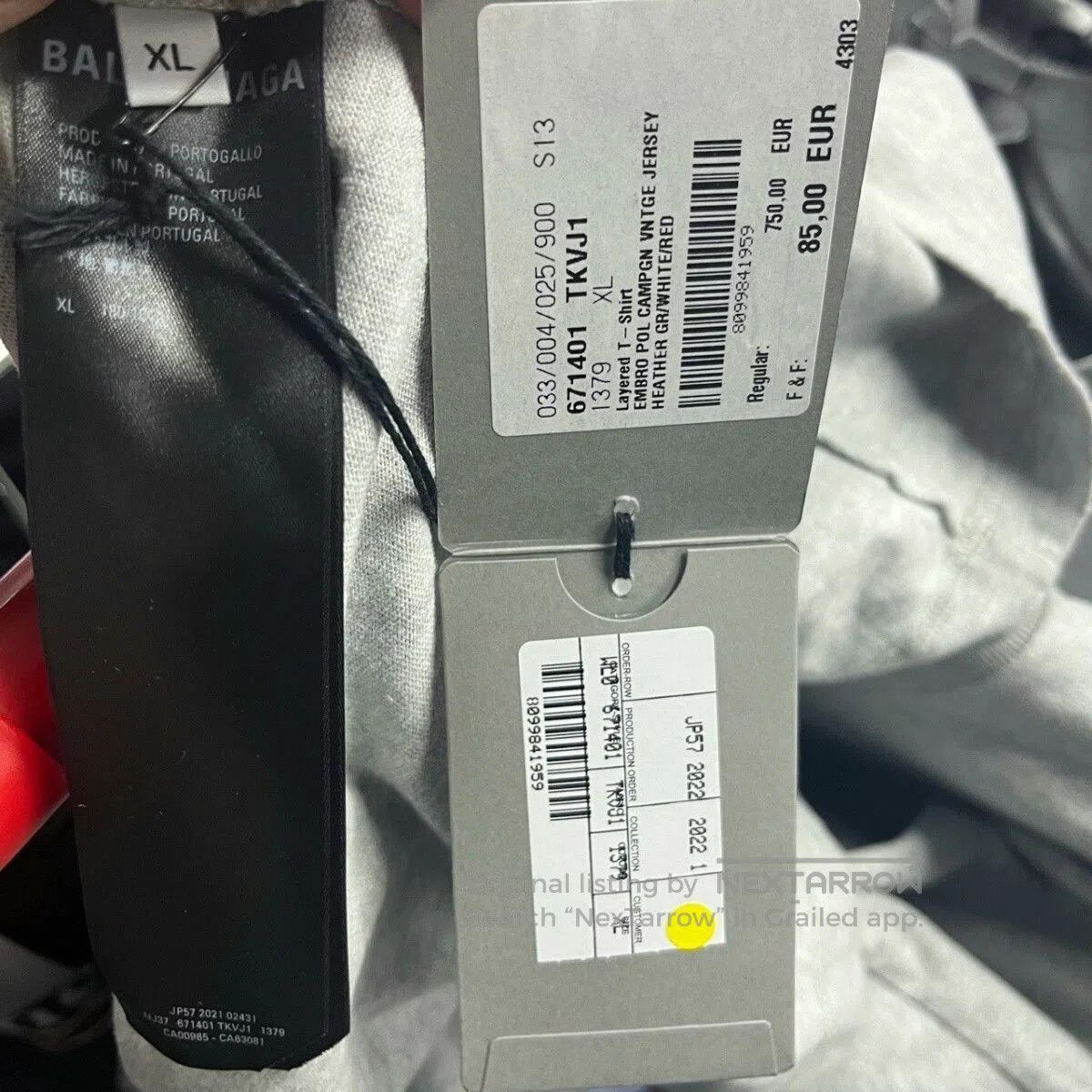 Balenciaga Balenciaga Gray Coke Layered Long-sleeve Tee. Size US XS / EU 42 / 0 - 8 Thumbnail