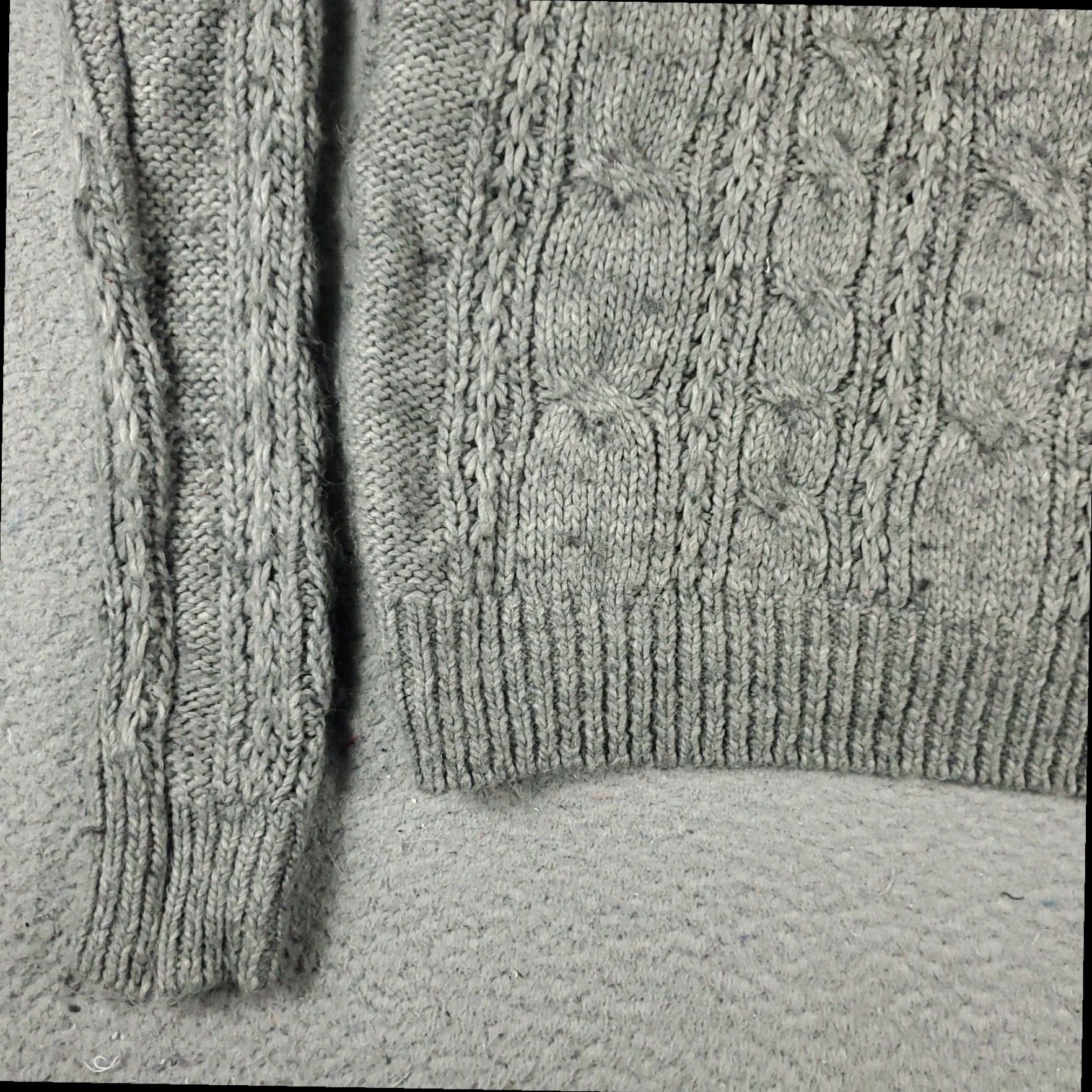 Abercrombie & Fitch Abercrombie Fitch Womens Medium Gray Cable Knit Sweater Size M / US 6-8 / IT 42-44 - 3 Thumbnail