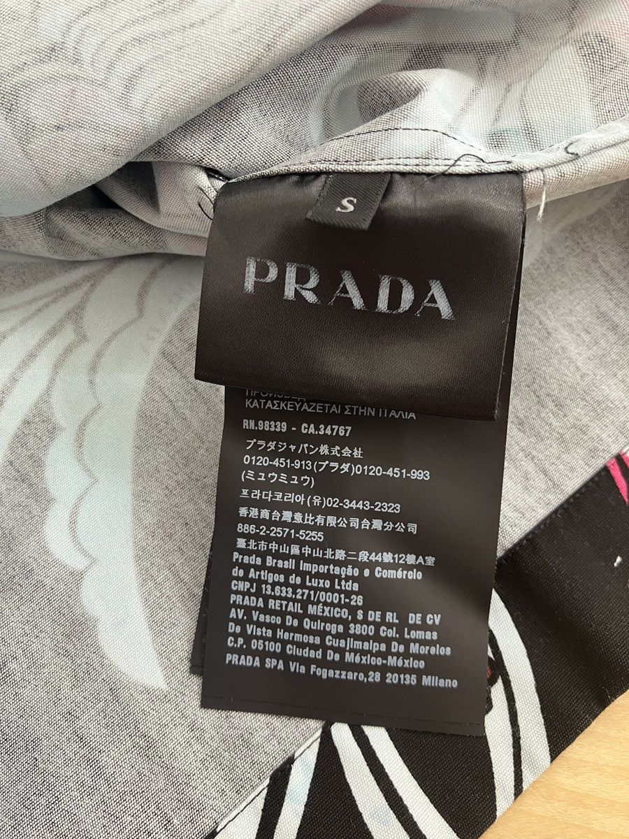 Prada Plada Double Match SS18 Heavyweight Poplin Bowling Shirts Size US S / EU 44-46 / 1 - 6 Thumbnail