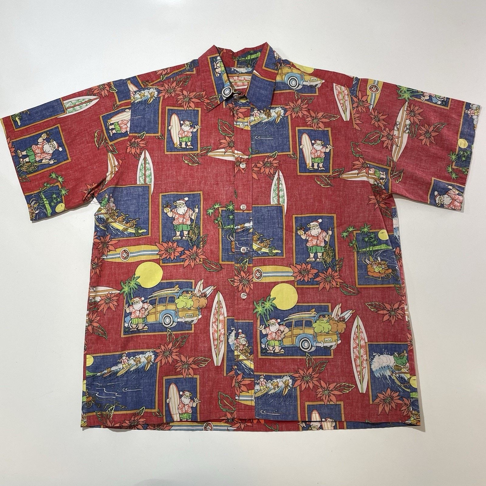 Hilo Hattie Go Barefoot XL Christmas Hawaiian Shirt Red Santa Surf Size US XL / EU 56 / 4 - 1 Thumbnail