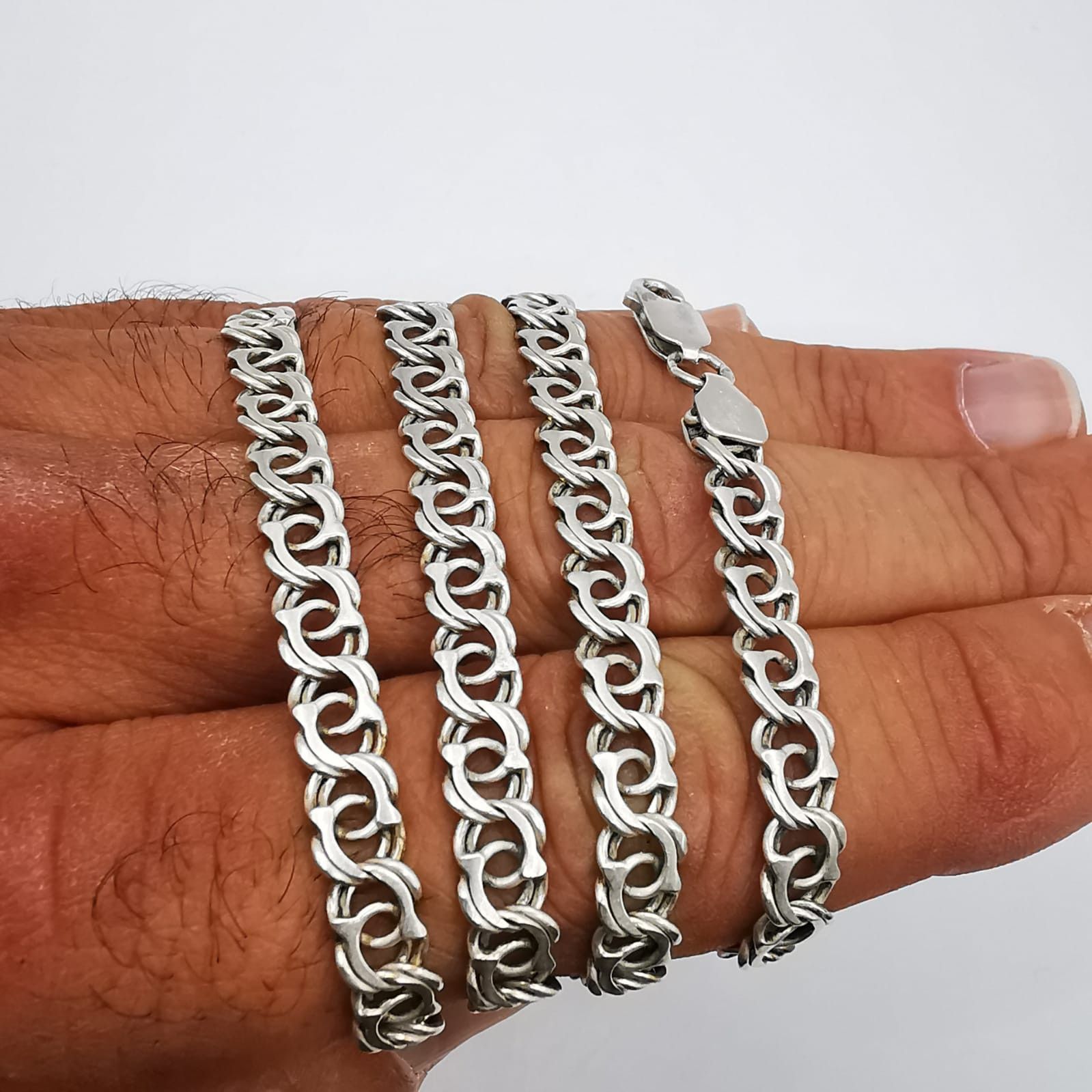 Sterling Silver Vintage Jewelry Chain, 925 Sterling Silver, Signed 20,63g Size ONE SIZE - 7 Thumbnail
