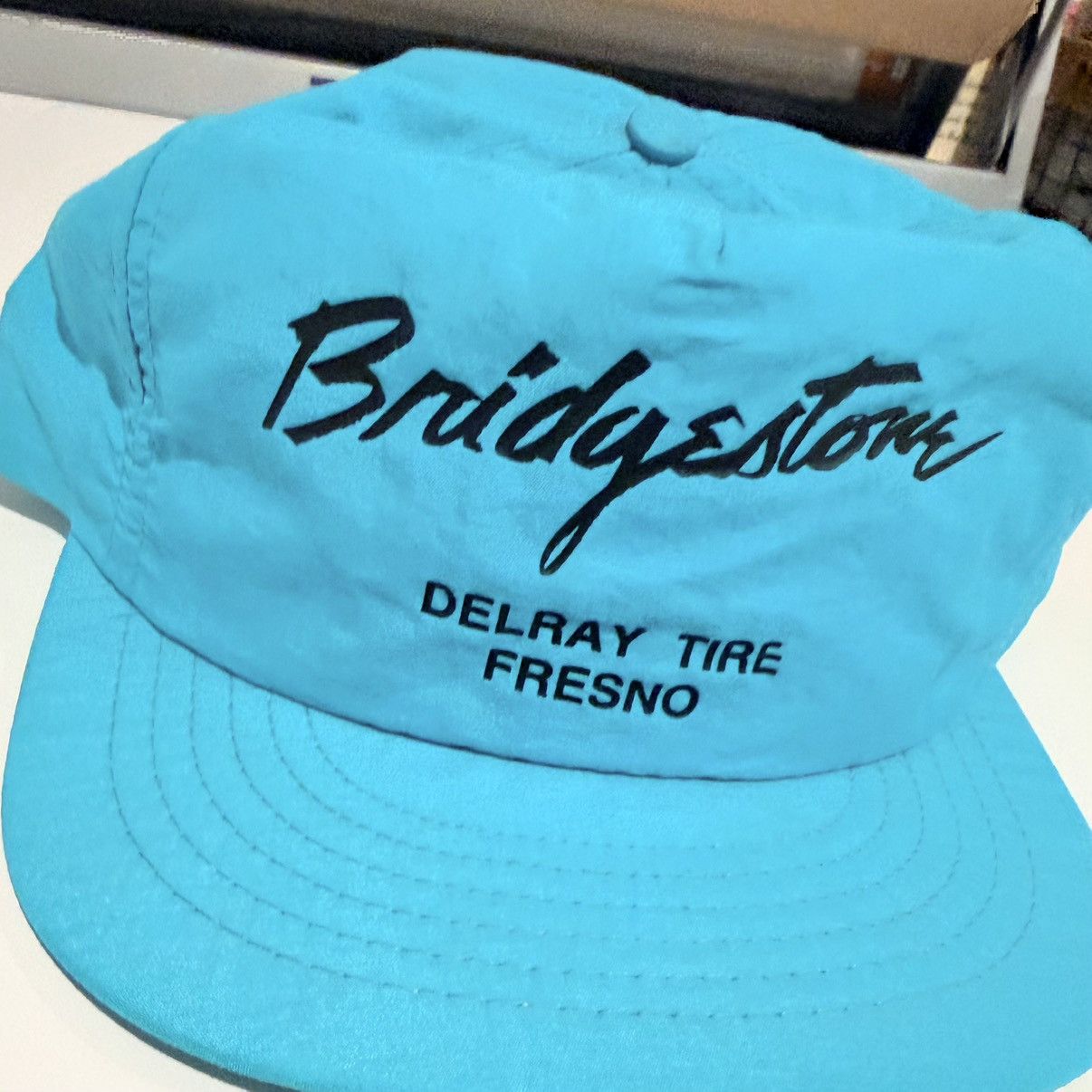 Swingster Vintage Bridgestone Tires Hat Snap Back Adjustable Neon Blue Size ONE SIZE - 2 Thumbnail