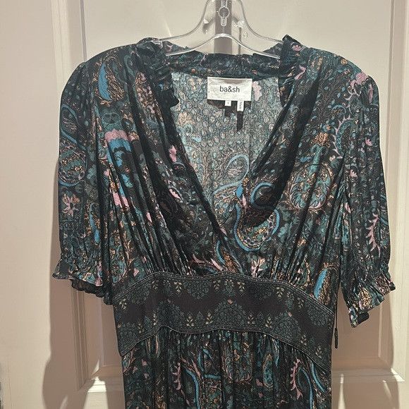 ba&sh 🎀 NEW ba&sh Zael panelled-waist paisley midi dress small Size S / US 4 / IT 40 - 4 Thumbnail
