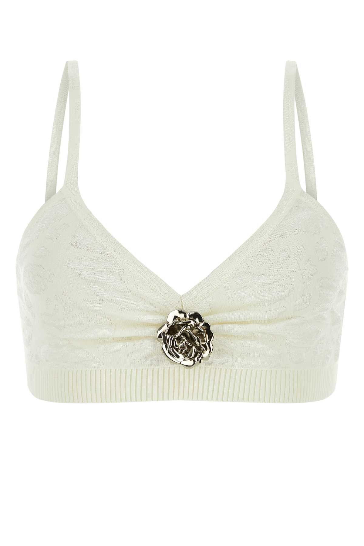 image of Blumarine White Polyester Blend Crop Top, Women's (Size Medium)