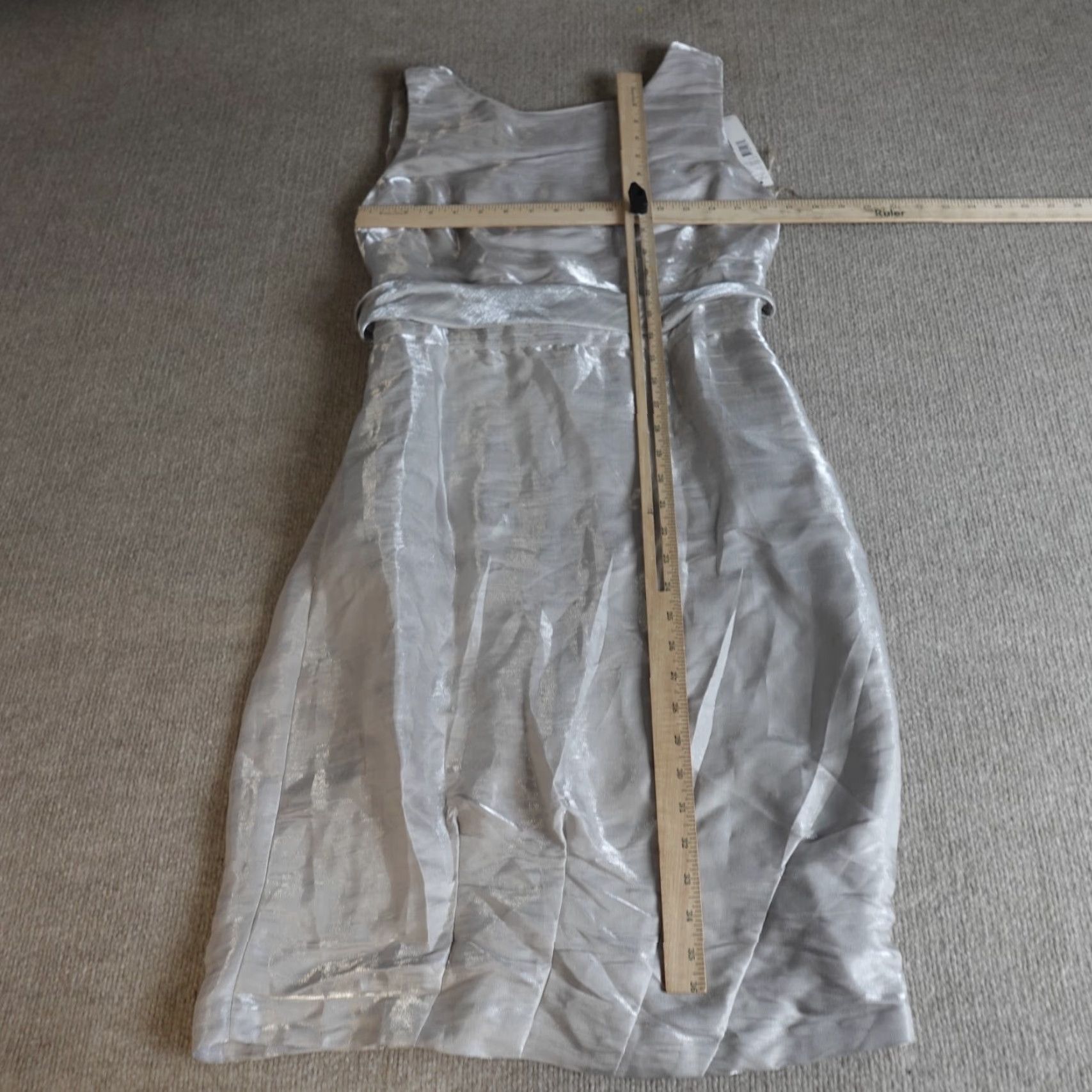 Antonio Melani Womens Dress 10 Belted Midi Blue Shift Sleeveless Zip Dry Clean Only Casual Party/Cocktail N/A