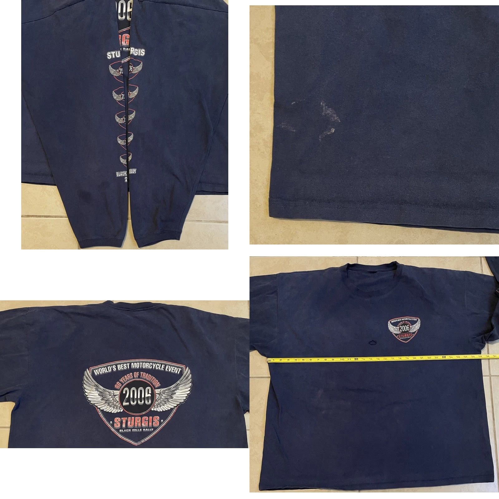 Harley Davidson VINTAGE Sturgis Faded Distress Shirt 3XL Harley-Davidson Biker Motorcycle Grunge 90s T-Shirt Mens Blue Harley Davidson Graphic Tee Size US XXL / EU 58 / 5 - 9 Thumbnail