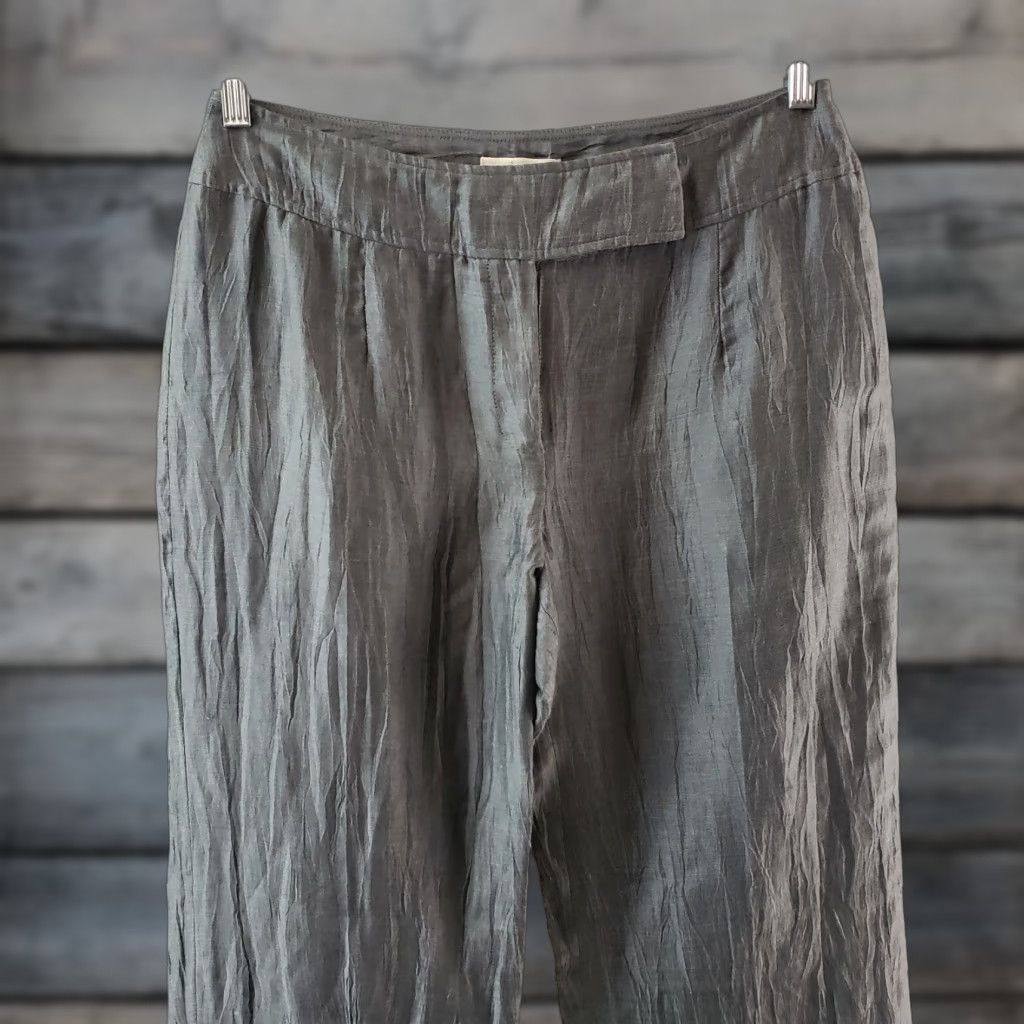 Vintage Kaliko Womens Wide Leg Pants Sz 12 Gray Linen Blend Mid Rise Pants Women's 12 Gray Linen Blend Wide Leg Size 34" / US 12 / IT 48 - 1 Thumbnail