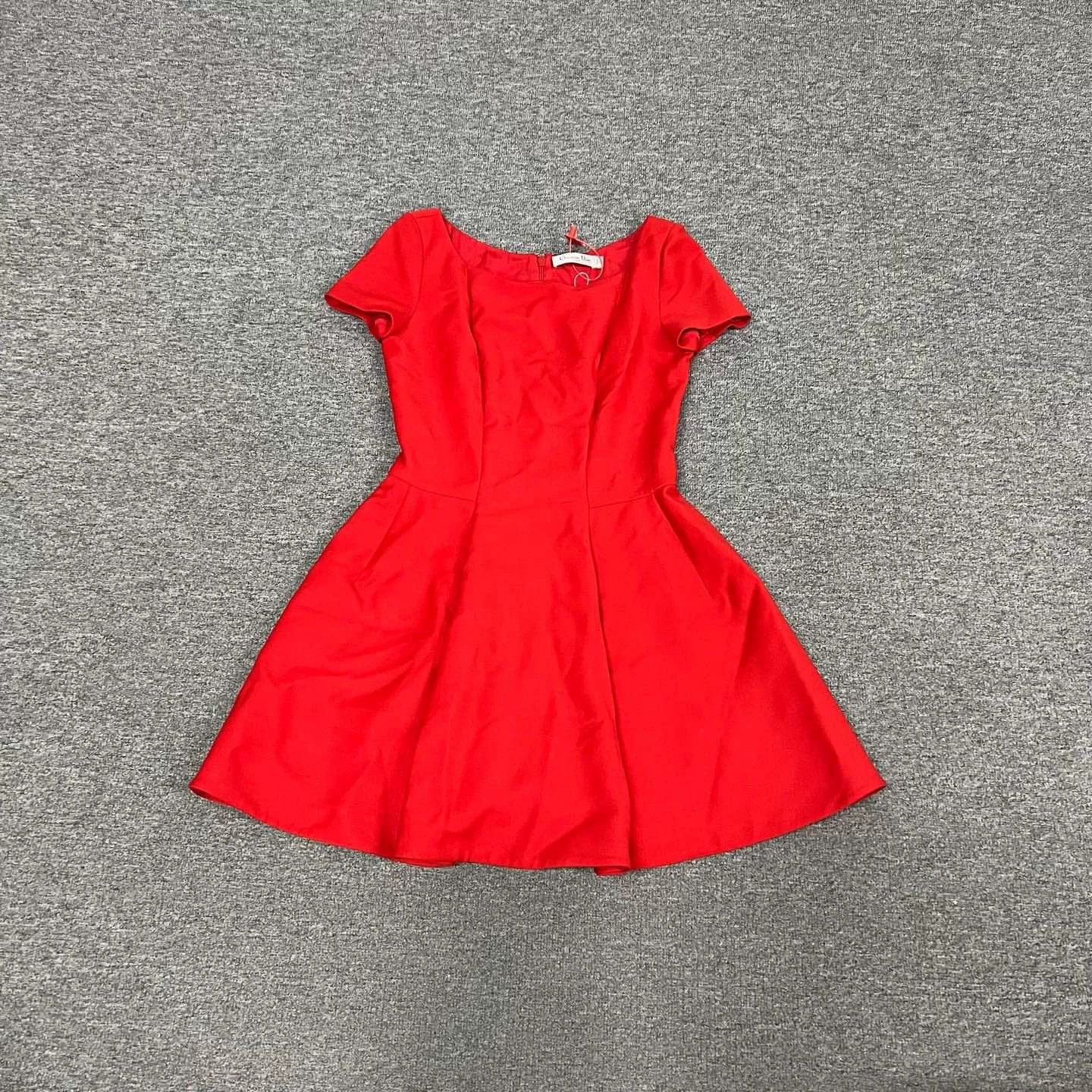 Dior Authentic Dior Runway Silk Wool Red Dress Size XXS / US 00 / IT 34 - 1 Thumbnail