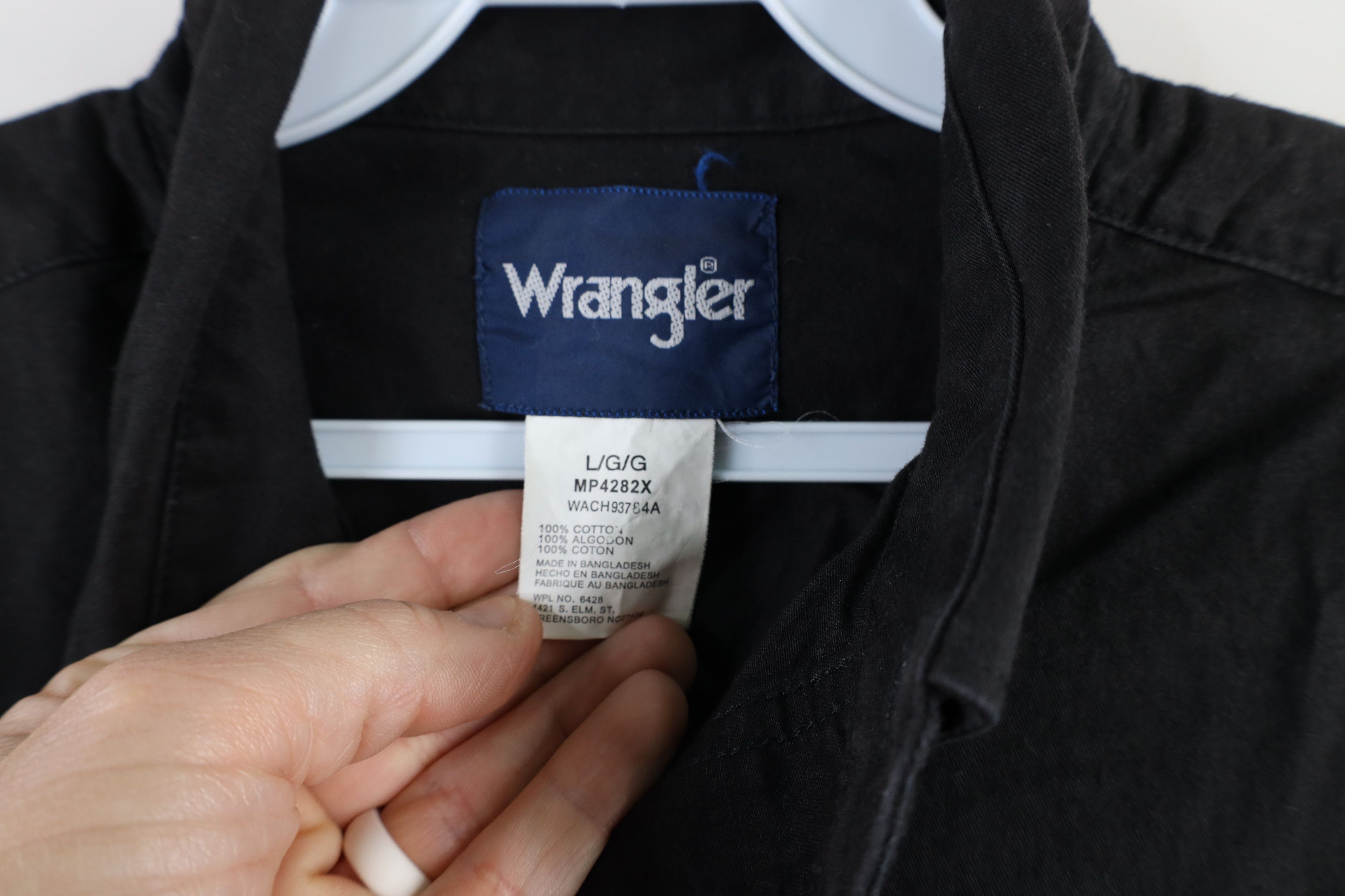 Vintage × Wrangler Vintage 90s Wrangler Western Rodeo Button Shirt Black Cotton Size US L / EU 52-54 / 3 - 4 Thumbnail