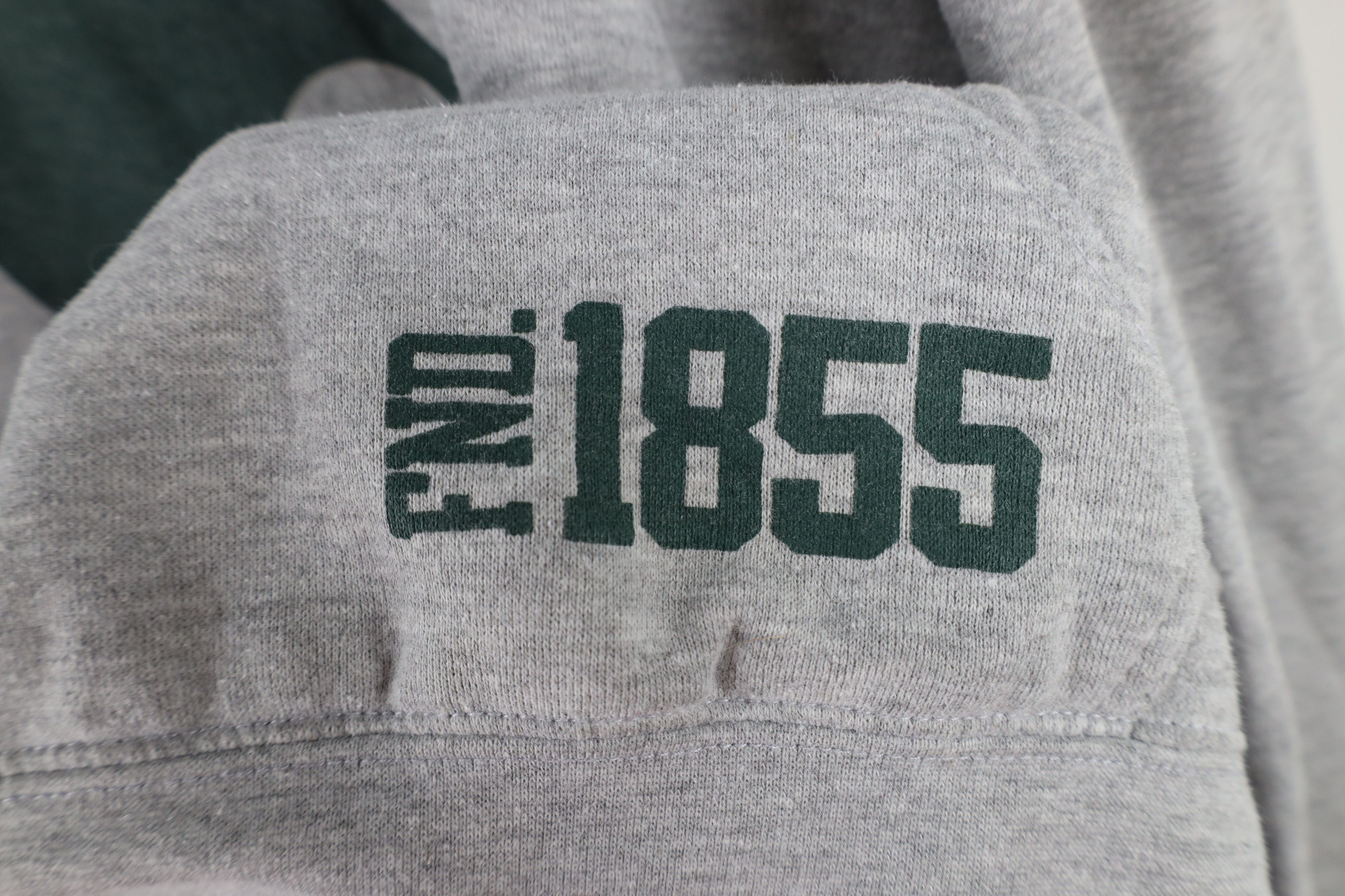 Vintage Vintage 90s Boxy Fit Michigan State University Hoodie Gray Size US XL / EU 56 / 4 - 4 Thumbnail