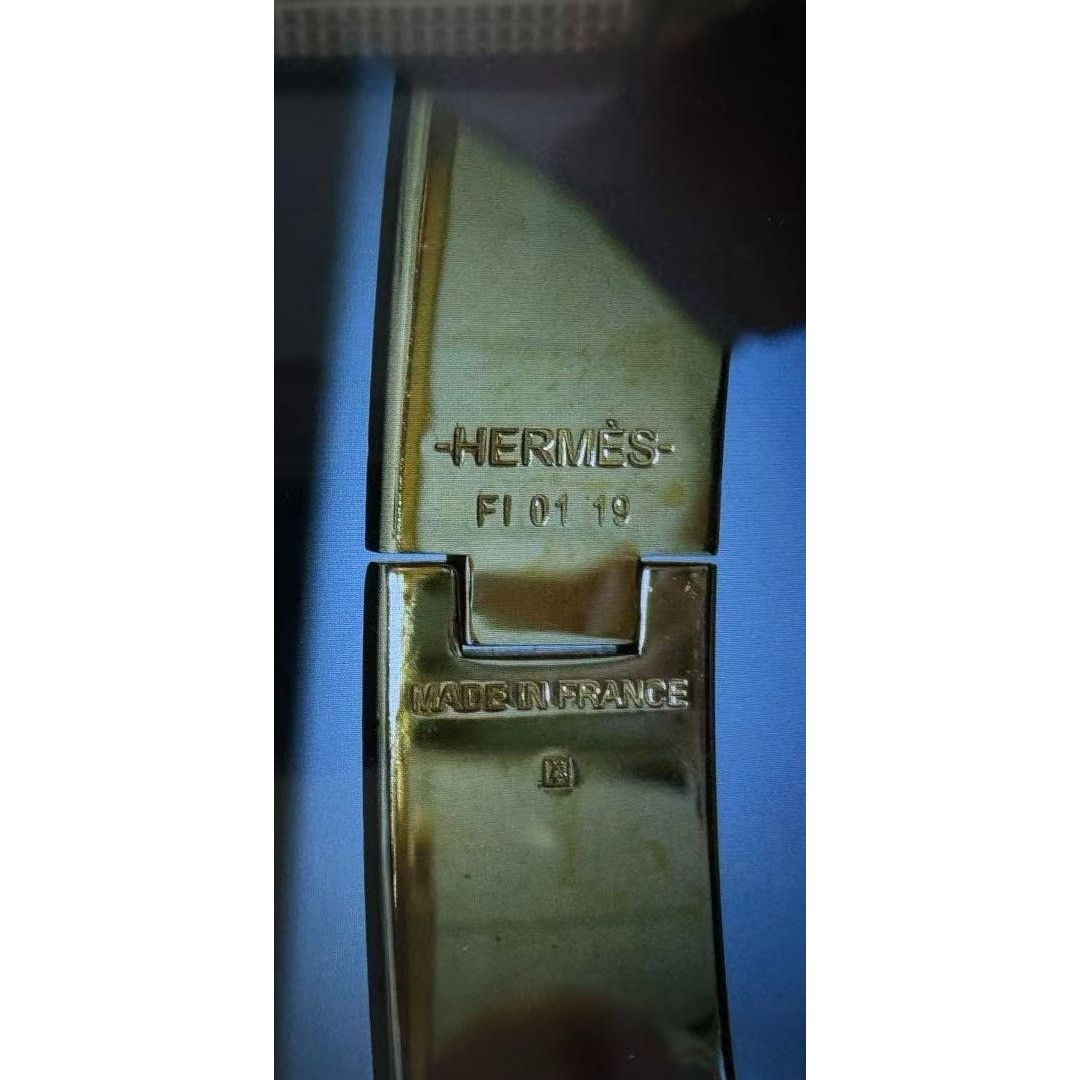 Hermes Hermès Clic H Enamel Bracelet Orange & Gold Plated Womens Size ONE SIZE - 5 Thumbnail
