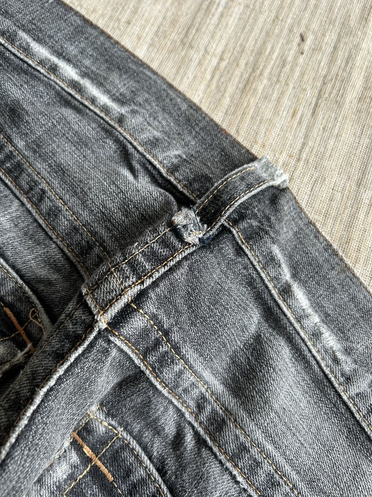 Japanese Brand Flare Semantic design disteressed denim🎌☠️☠️ Size US 34 / EU 50 - 17 Thumbnail