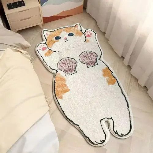 Designer Cartoon Rug Cat Carpet Fluffy Bedroom Size ONE SIZE - 1 Thumbnail