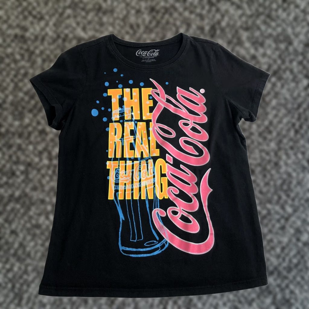 Vintage Coca-Cola Shirt Womens 1x Black Women Size Graphic Short Sleeve O14 Size XL / US 12-14 / IT 48-50 - 1 Thumbnail