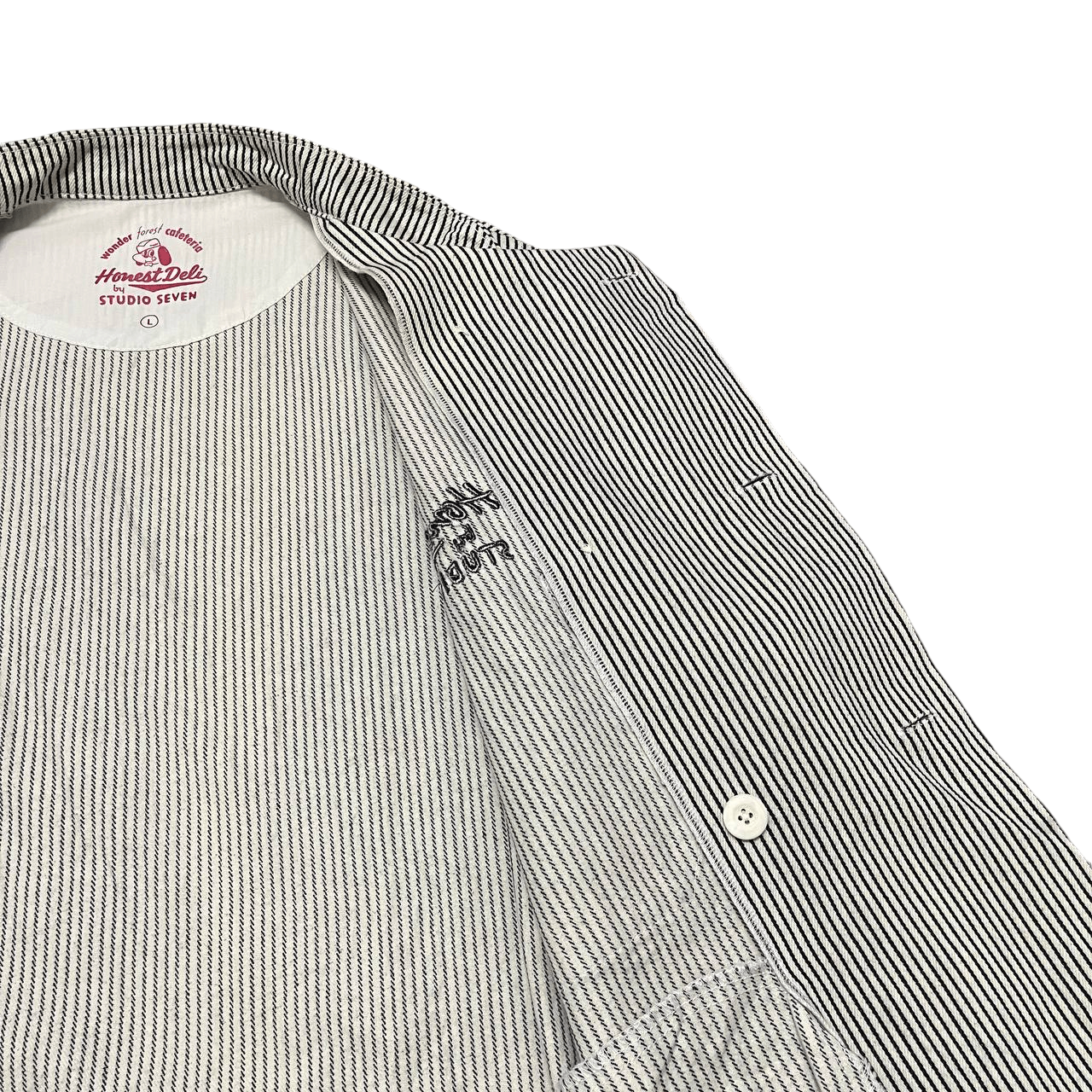 Studio Seven Honest Deli by Studio Seven GU Hickory Stripe Coat Jacket Size US L / EU 52-54 / 3 - 9 Thumbnail