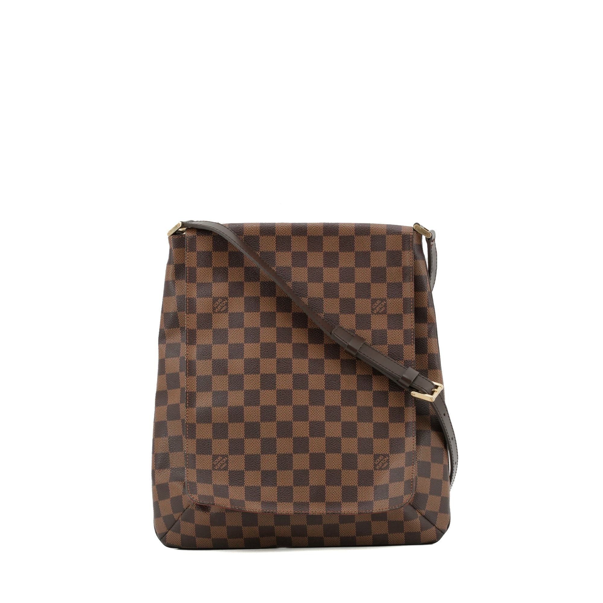 Louis Vuitton - Louis Vuitton Musette Salsa Shoulder Bag In Ebony Checkerboard Coated Canvas in Brown, Women's