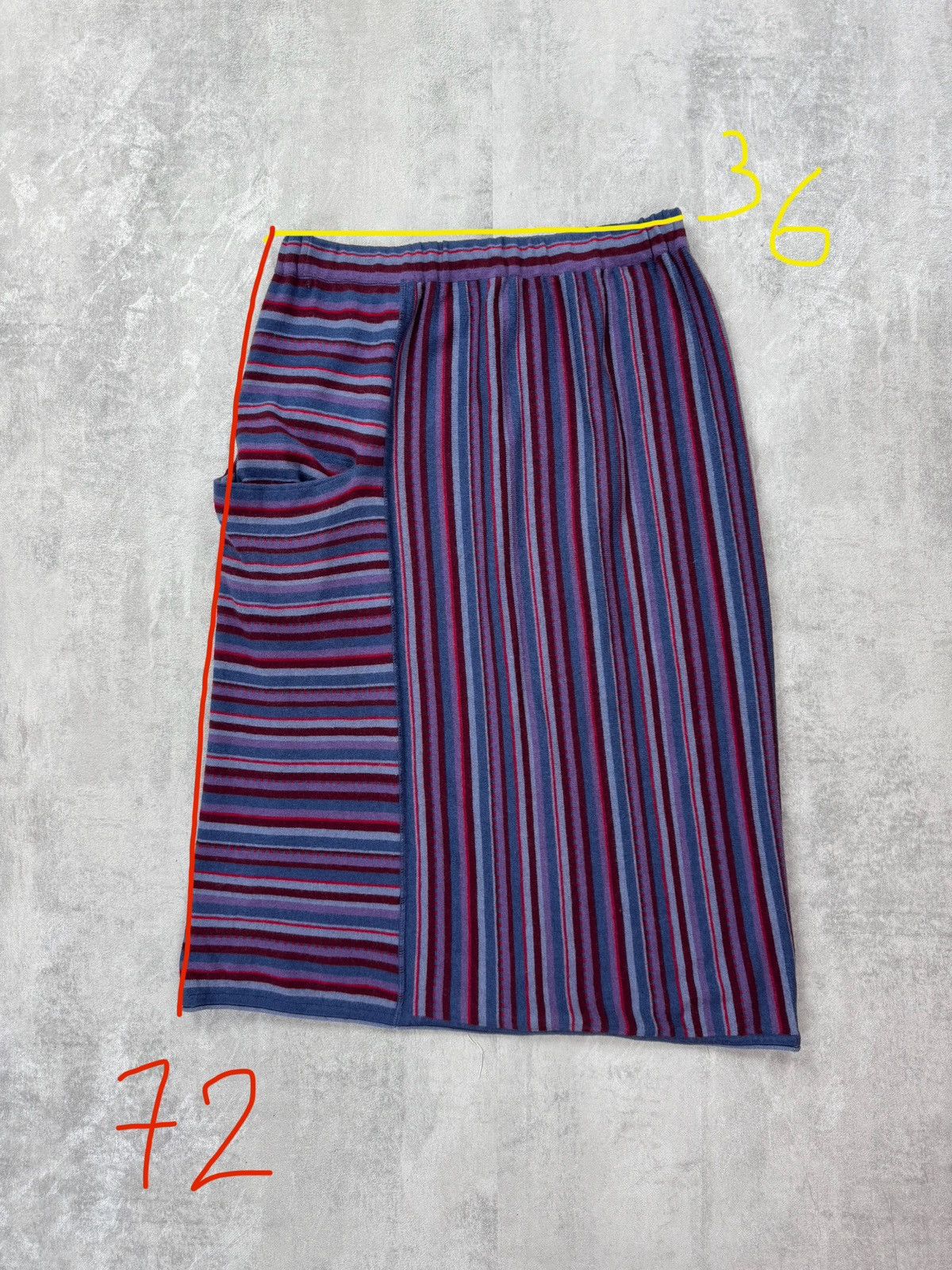 Designer Gudrun Sjoden Knit Skirt Cotton/Wool Womens Large Size 29" - 7 Thumbnail