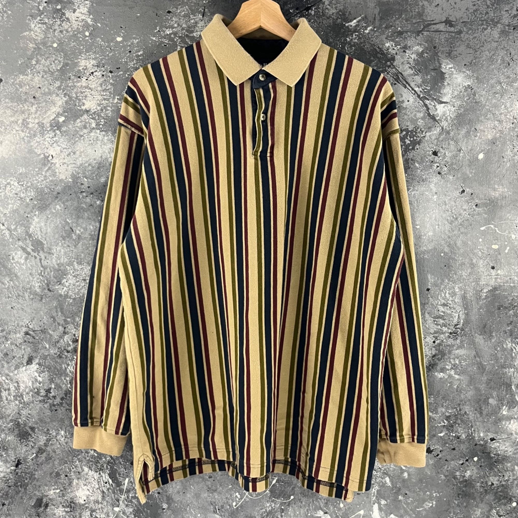 Vintage Vintage 90’s Stripe rugby Size US L / EU 52-54 / 3 - 1 Thumbnail