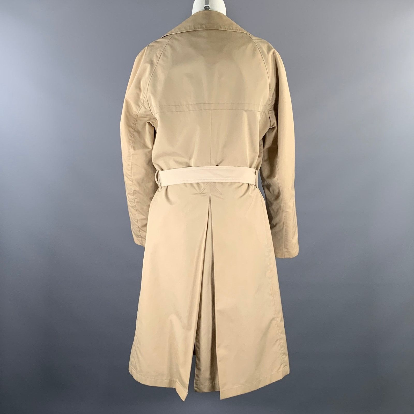 Cerruti 1881 CERRUTI Size S Khaki Cotton Blend Belted Trench Coat Size S / US 4 / IT 40 - 3 Thumbnail