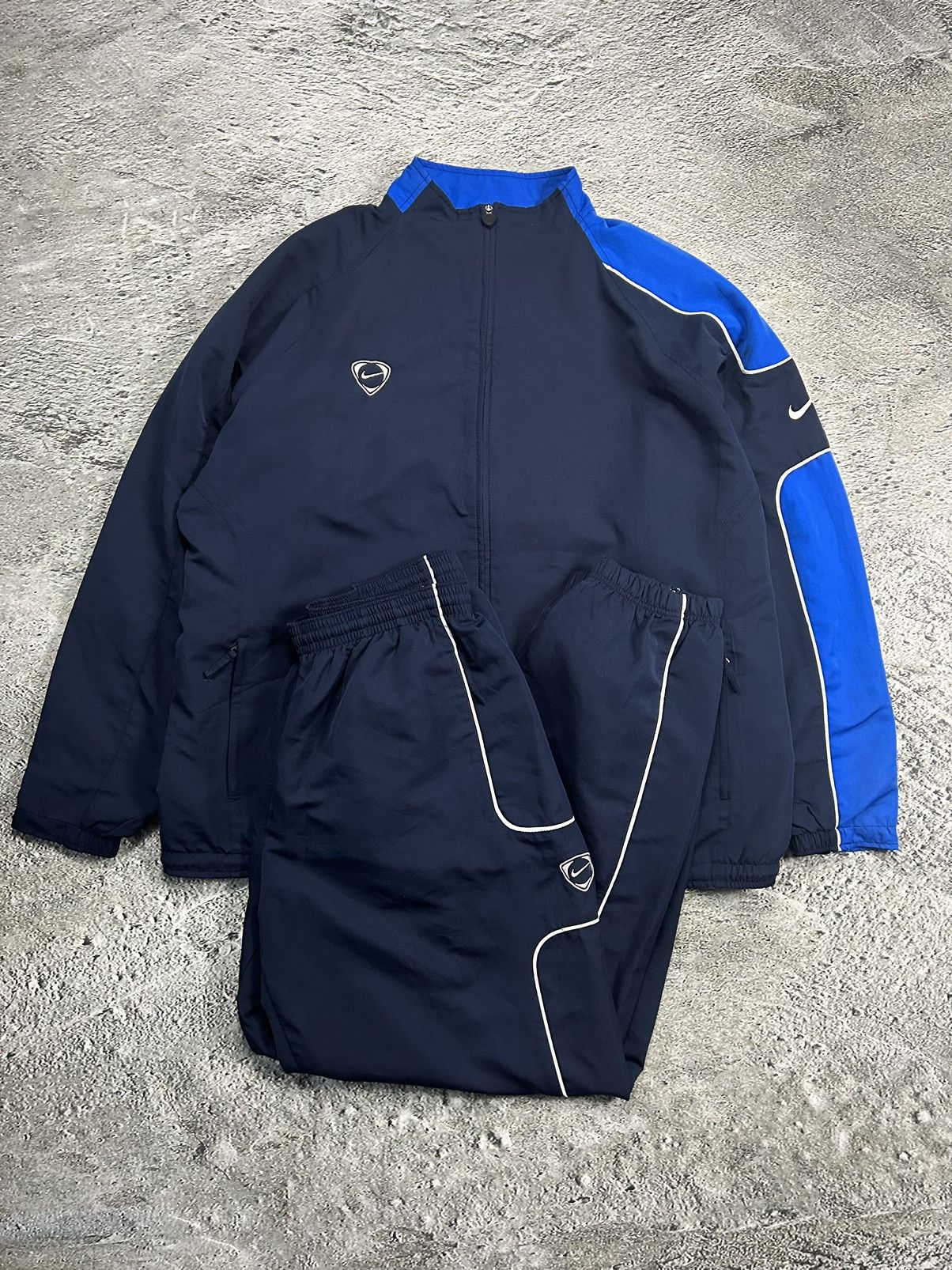 Nike × Vintage Nike track suit vintage navy pants windbreaker small logo Size US XXL / EU 58 / 5 - 1 Thumbnail