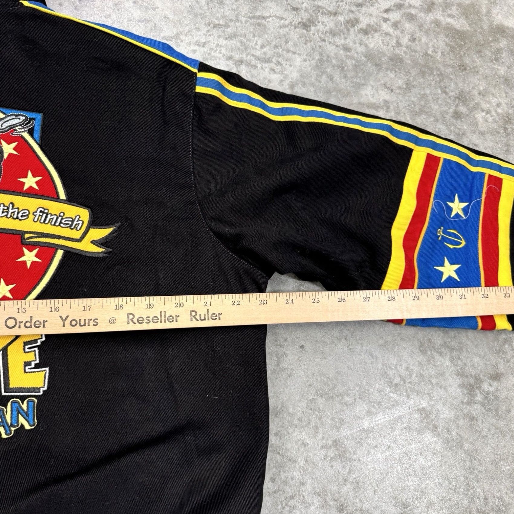 JH Design VINTAGE Popeye Jacket JH Design NASCAR Racing Bomber Shirt Mens Small Black Corduroy Embroidered Graphic Vintage 90s Style Designer Racing Theme Men Size US S / EU 44-46 / 1 - 6 Thumbnail