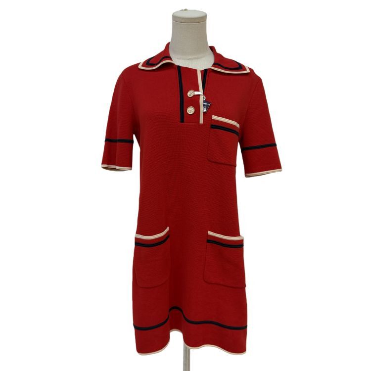 Gucci Gucci Red Knit Mini Dress Size S Size S / US 4 / IT 40 - 1 Thumbnail