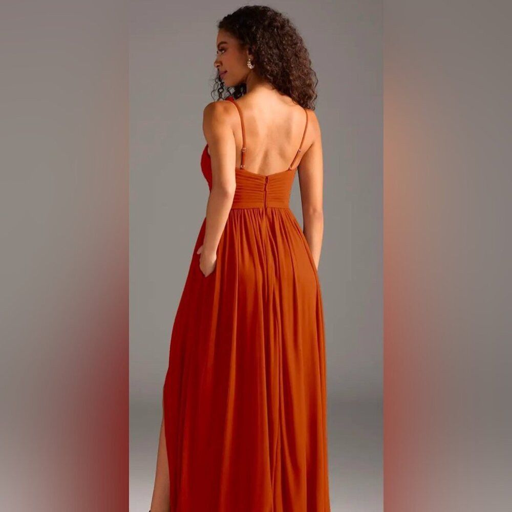 Other Azazie Paprika Aline Pleated Chiffon Dress in Size A16 Size XXL / US 16-18 / IT 52-54 - 3 Thumbnail