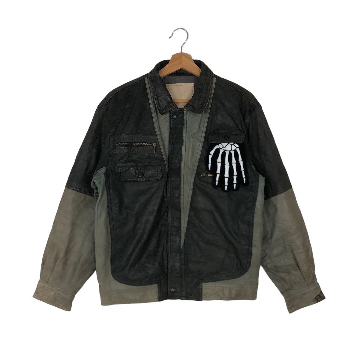 Japanese Brand VINTAGE LEATHER BOMBER JACKET JAPAN ISSEY MIYAKE Size US M / EU 48-50 / 2 - 1 Thumbnail