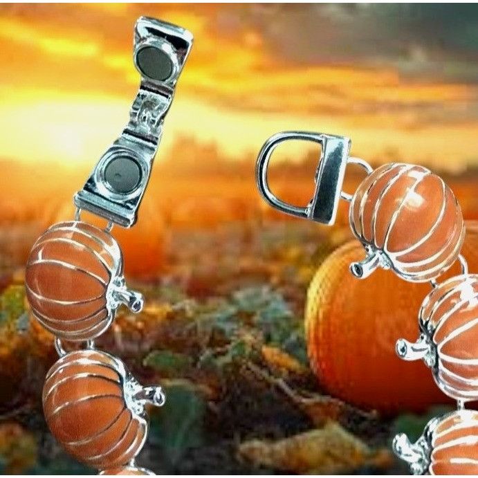 Handmade Pumpkin Bracelet Magnetic Closure New Thanksgiving Fall Jewe Size ONE SIZE - 9 Thumbnail