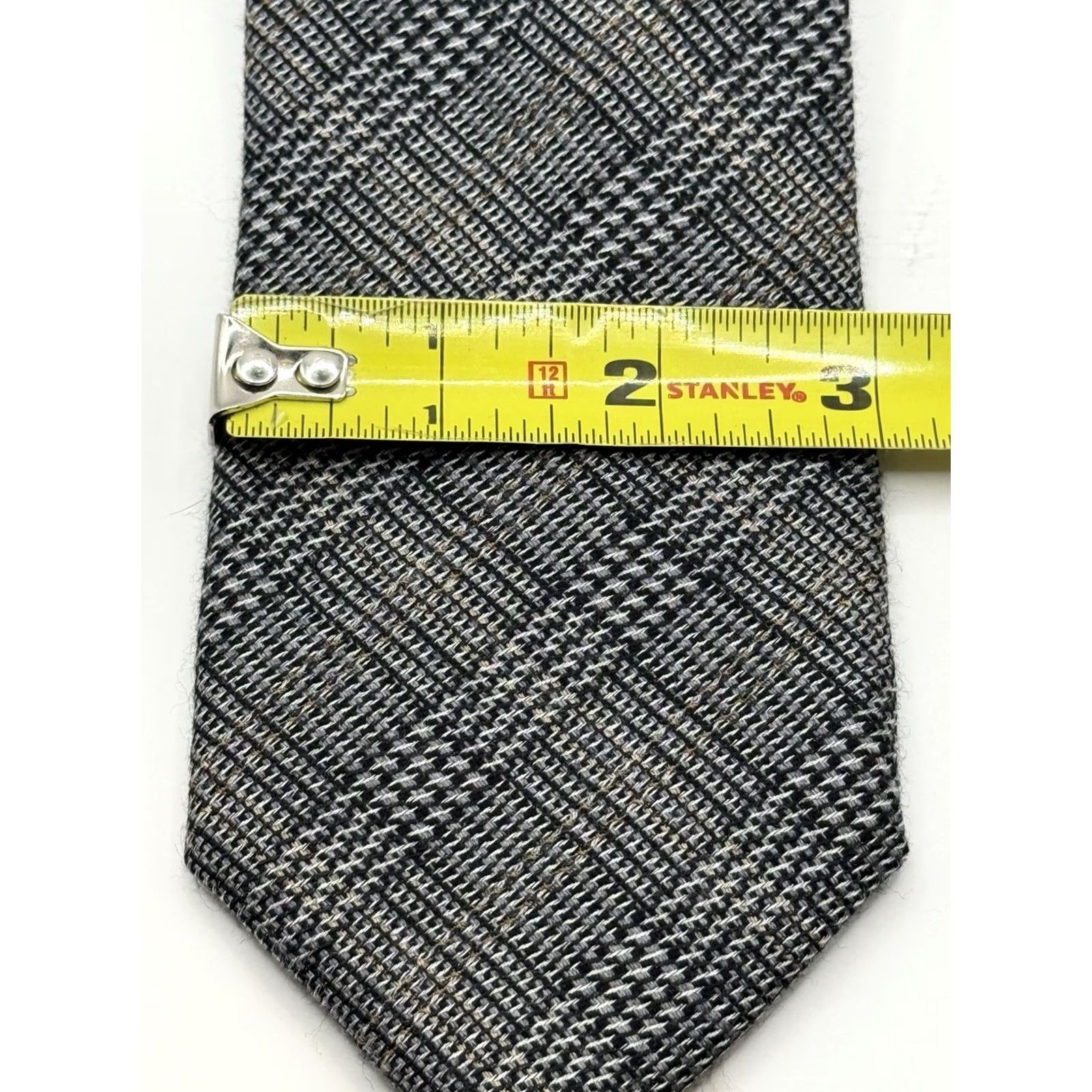 Ermenegildo Zegna VINTAGE ERMENEGILDO ZEGNA Silk Wool Tie Plaid Houndstooth Made In Italy EUC Size ONE SIZE - 3 Thumbnail