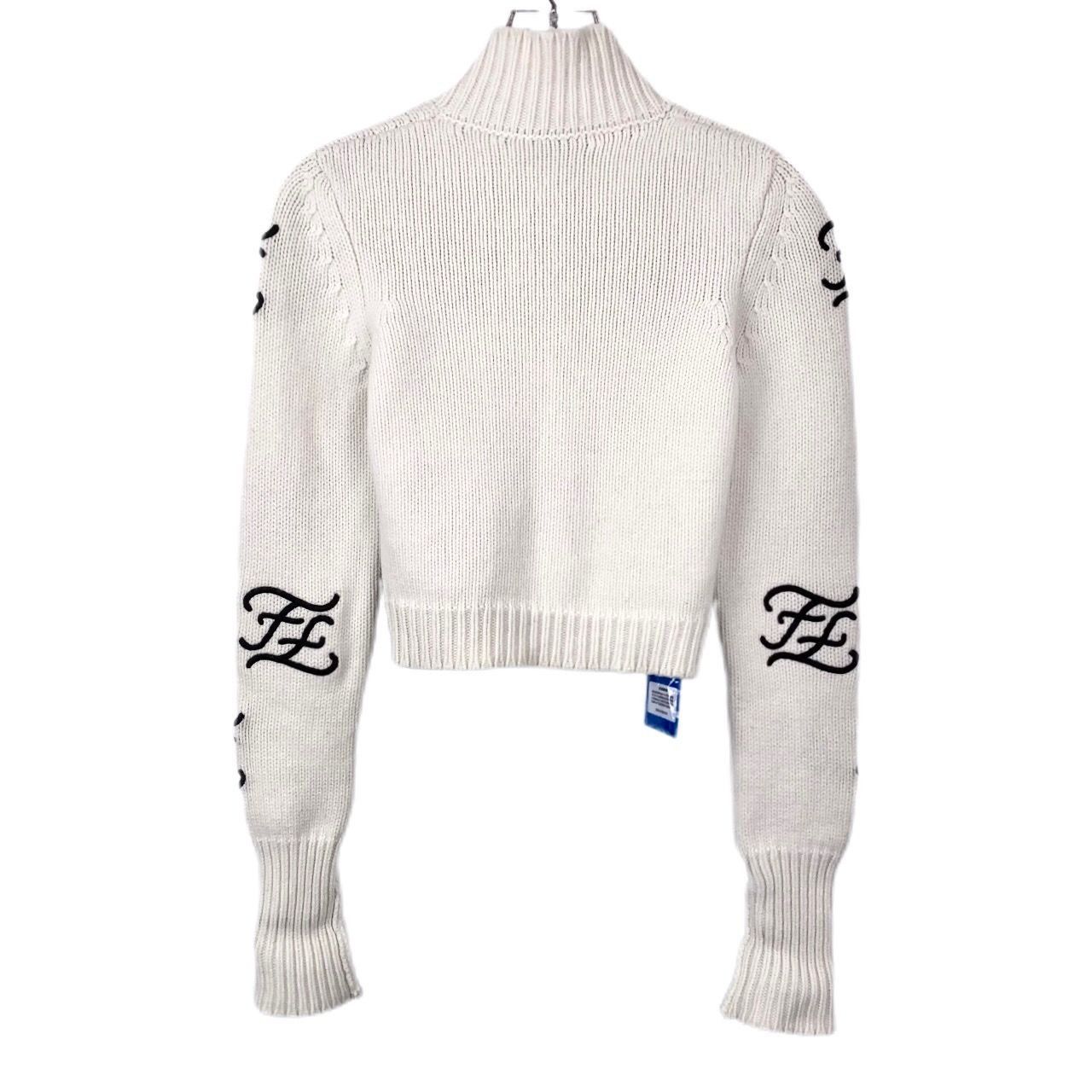 Fendi Fendi Womens White Knit Turtleneck Sweater With Black FF Log Size S / US 4 / IT 40 - 2 Thumbnail