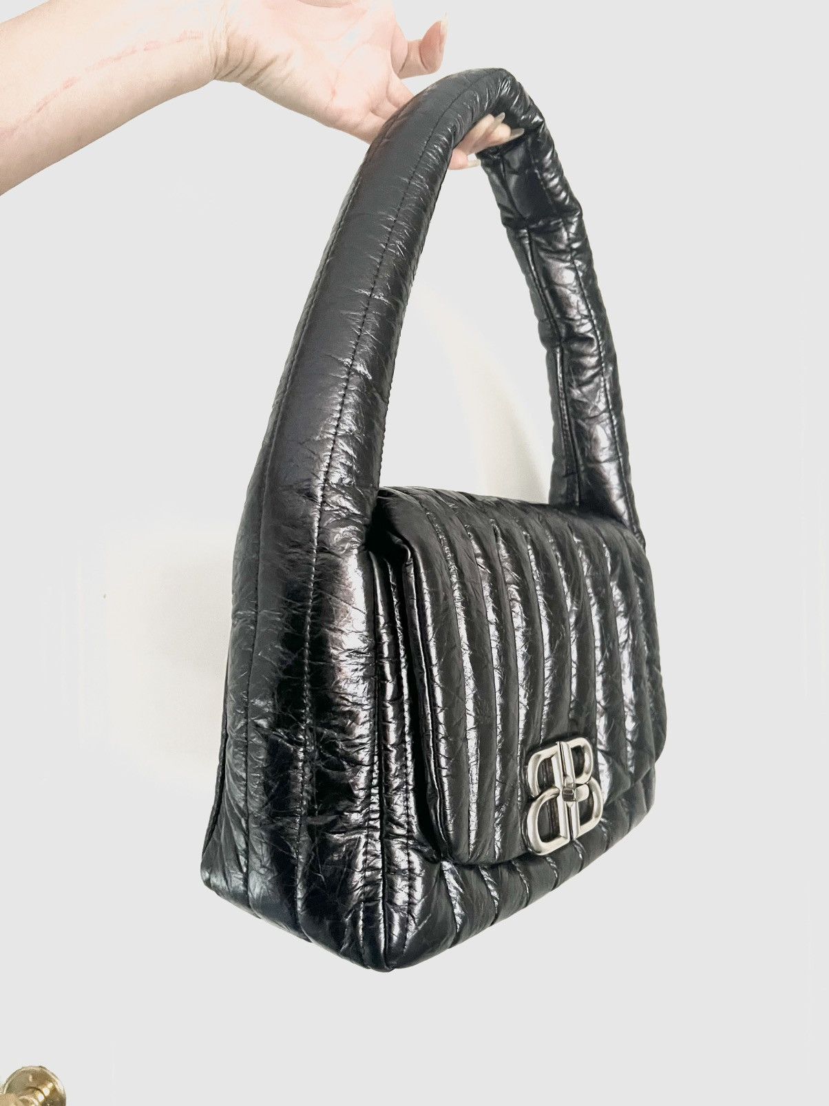 Balenciaga Balenciaga Monaco bag metallic quilted calfskin BB details. Size ONE SIZE - 2 Thumbnail