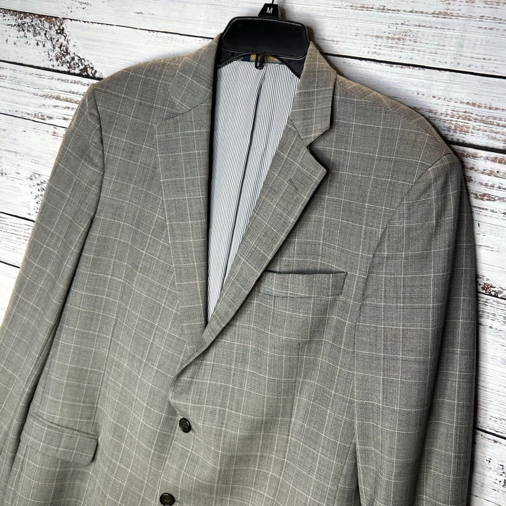 Brooks Brothers Brooks Brothers Blazer Jacket Explorer Fitzgerald Fit Gray Check 42L Size 42R - 5 Thumbnail