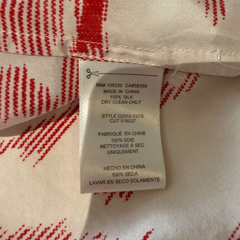 Other Equipment Femme Blouse S White Red Floral 100% Silk Designer Size S / US 4 / IT 40 - 7 Thumbnail