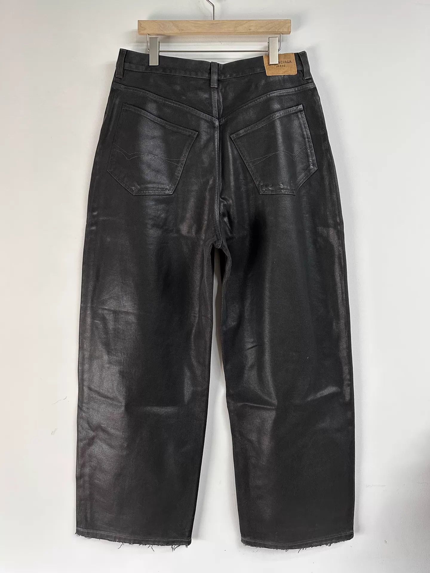 Balenciaga Balenciaga FW23 Waxed Distressed Baggy Jeans S Size US 29 - 3 Thumbnail