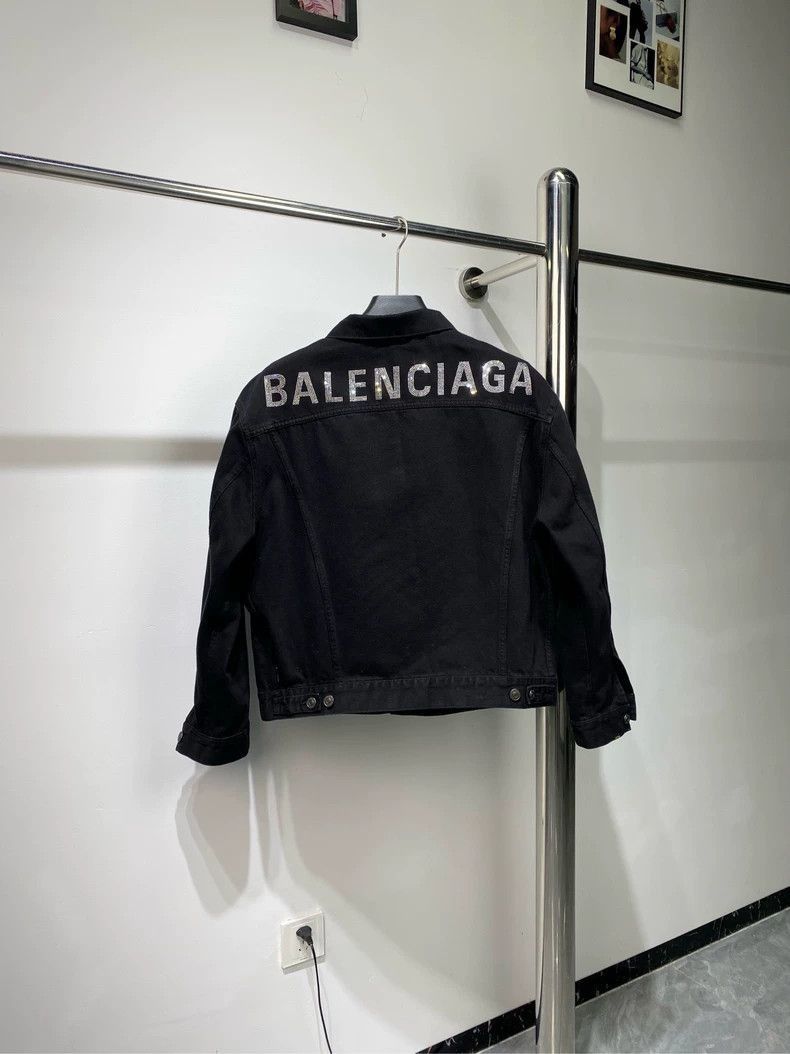 Balenciaga Balenciaga rhinestone Logo letters denim jacket-2506 Size US S / EU 44-46 / 1 - 1 Thumbnail